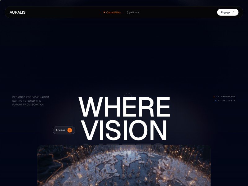 Auralis Immersive Tech Landing Page Template