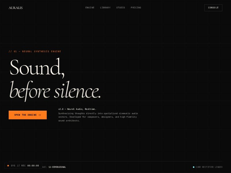 Auralis Neural Audio Engine Landing Page Template