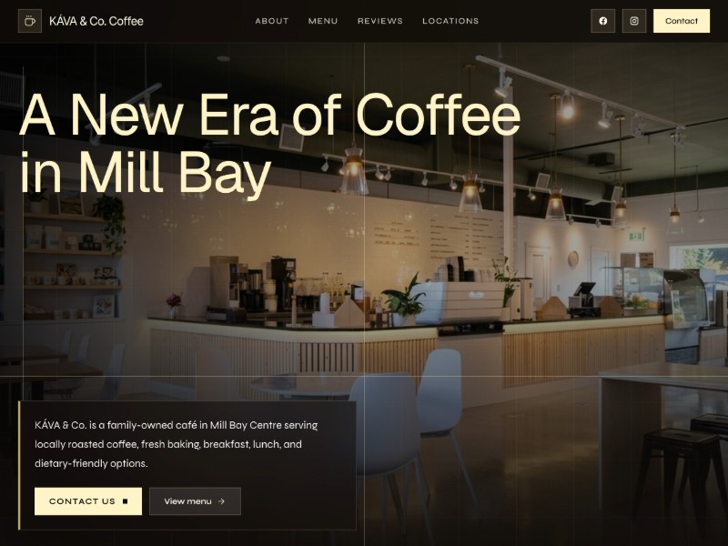 KÁVA Coffee Shop Landing Page Template