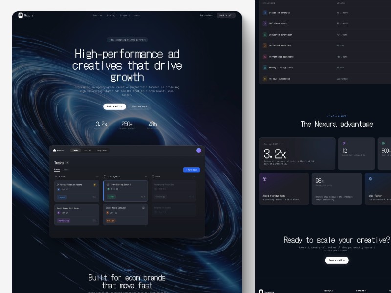 Nexura Creative Agency Landing Page Template