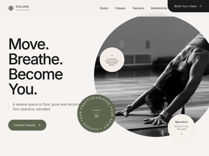 Soluna Premium Yoga Studio Template